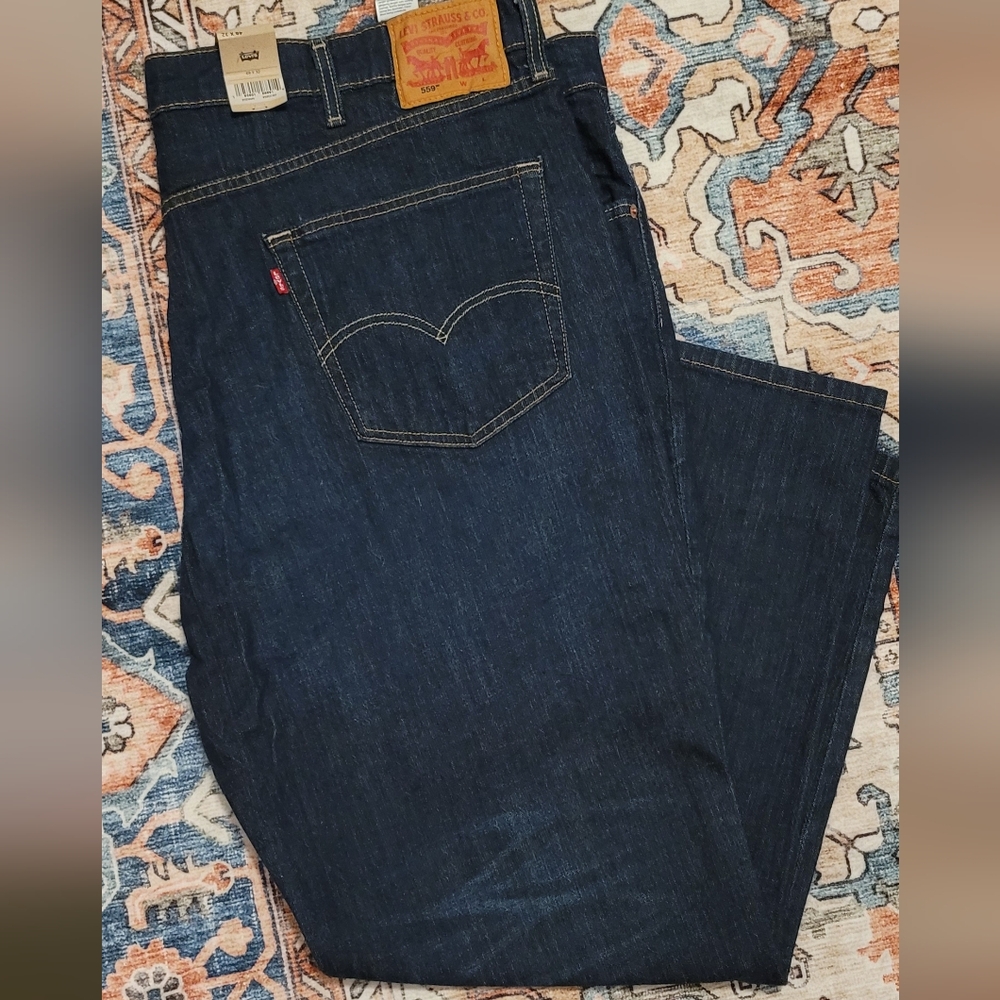 Men's Blue JeansLevi’s 559 Relaxed Straight Jeans W48 L32 Big & Tall NWT Stretch